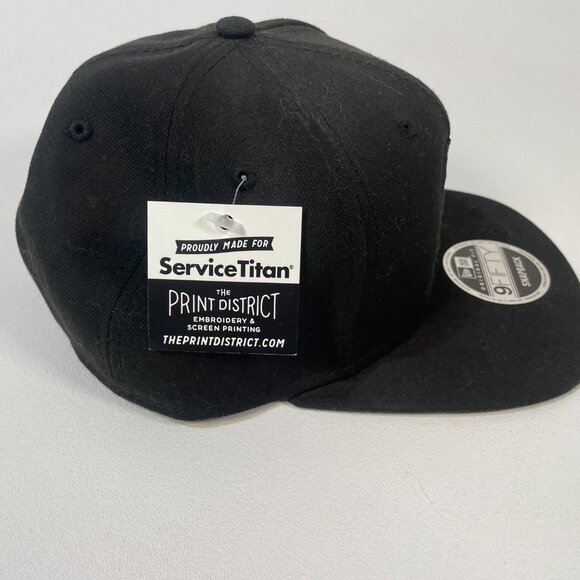New Era 9FIFTY ServiceTitan Snapback Cap - Black‎ Embroidered Adjustable Hat - Picture 3 of 7